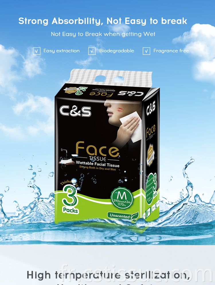 Fournisseur de Chine Tissue facial d'absorabilité Faciale de pulpe vierge ultra-soft